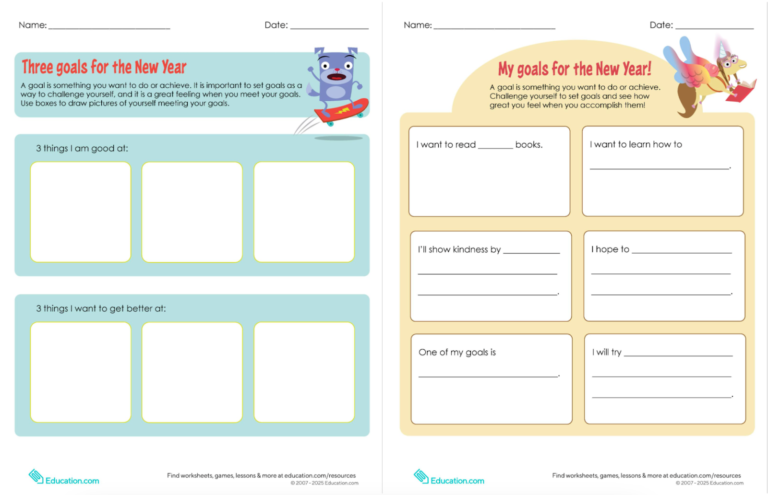 new year goal setting for kids