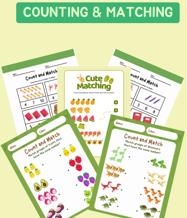 Math worksheets for kids (Kindergarten)