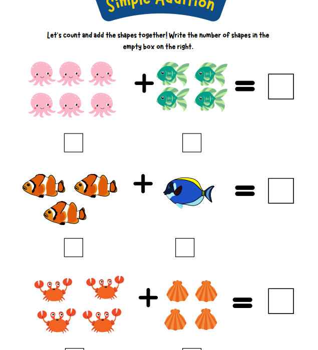 Basic Addition worksheets for Kids addition worksheet